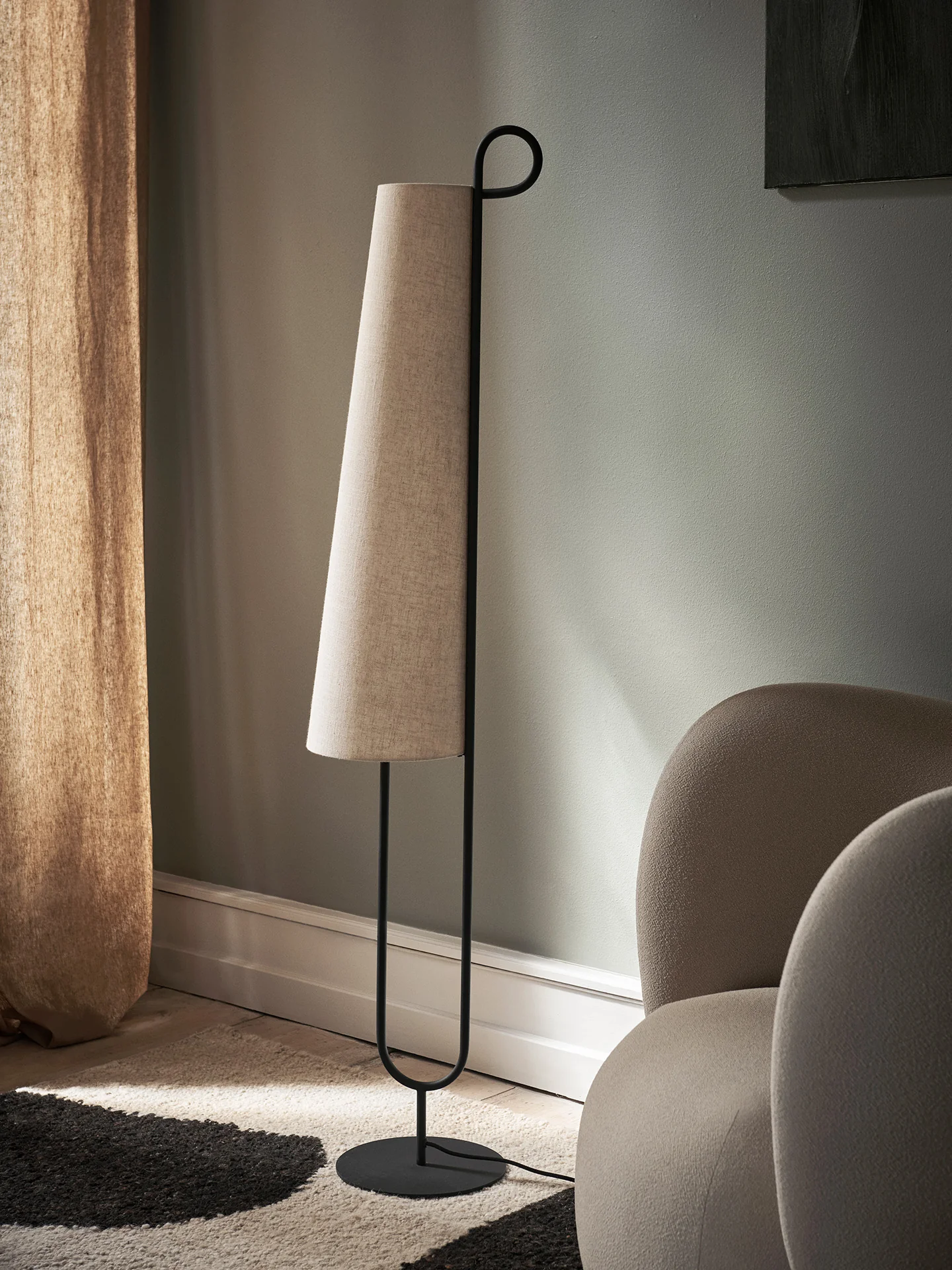 Ancora Floor Lamp - Black/Natural - UL - Image 4