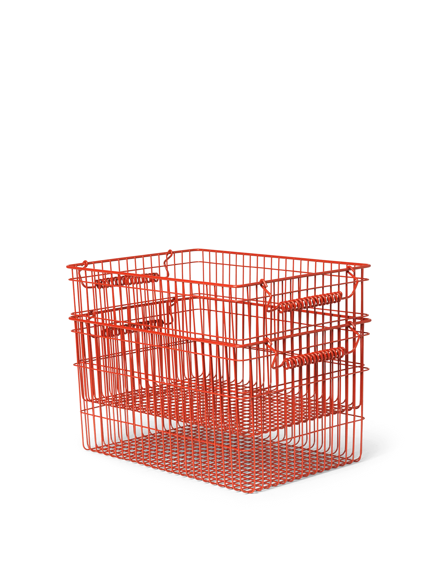 Cala Stackable Baskets - Set of 2 - Poppy Red - Image 3