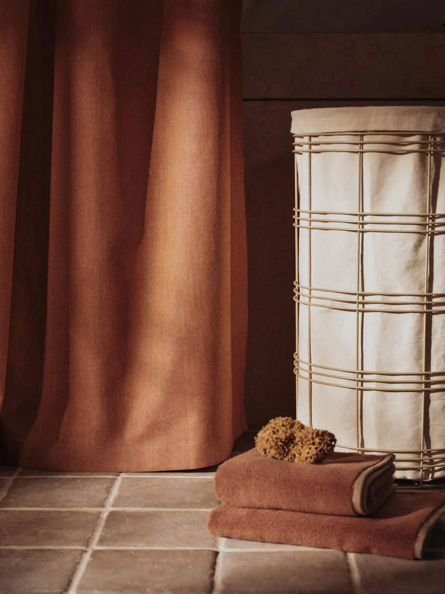 Chambray Shower Curtain - Brown Clay - Image 2