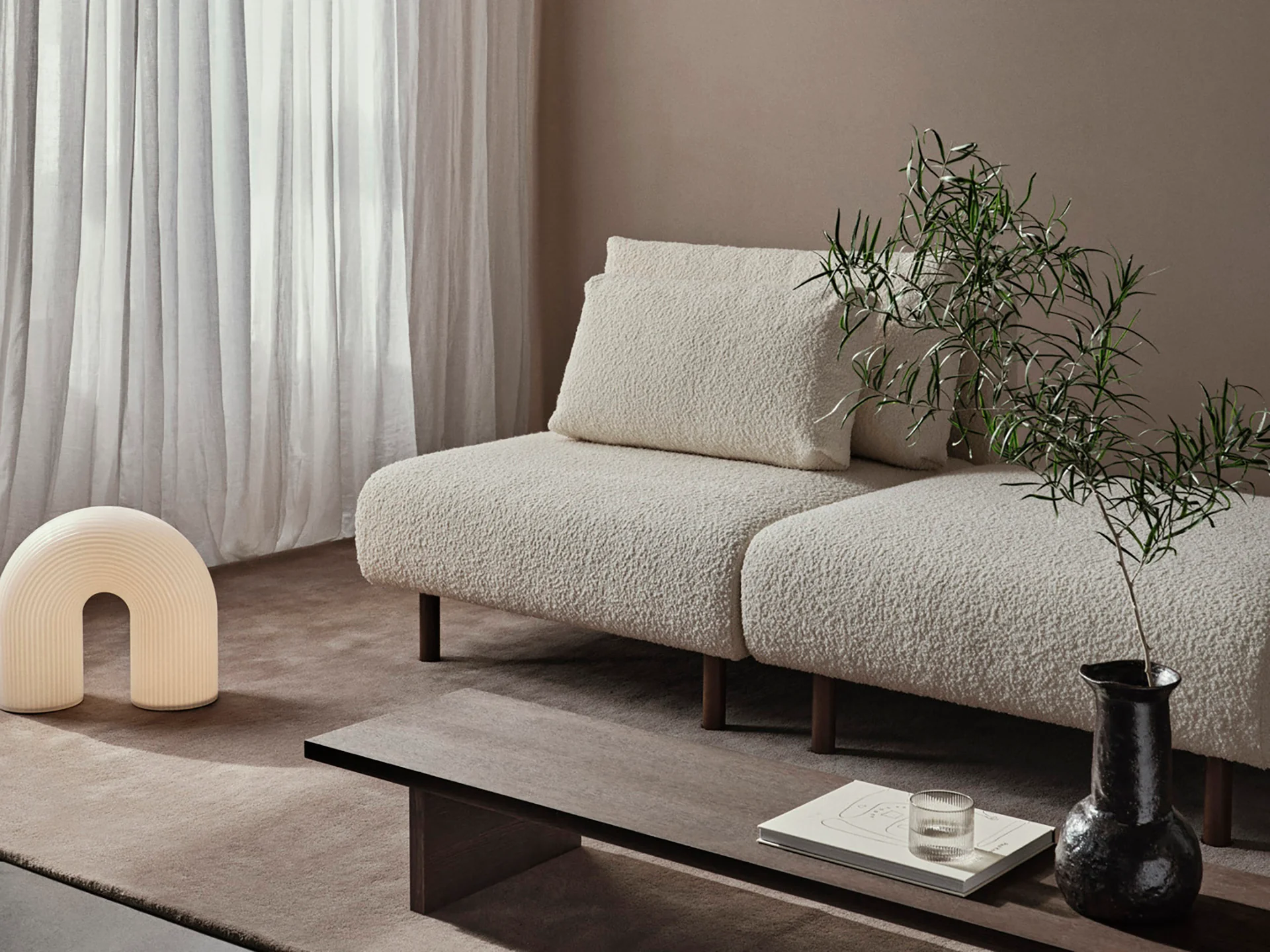 Dase Sofa Center - Nordic Bouclé - Off-White - US - Image 2
