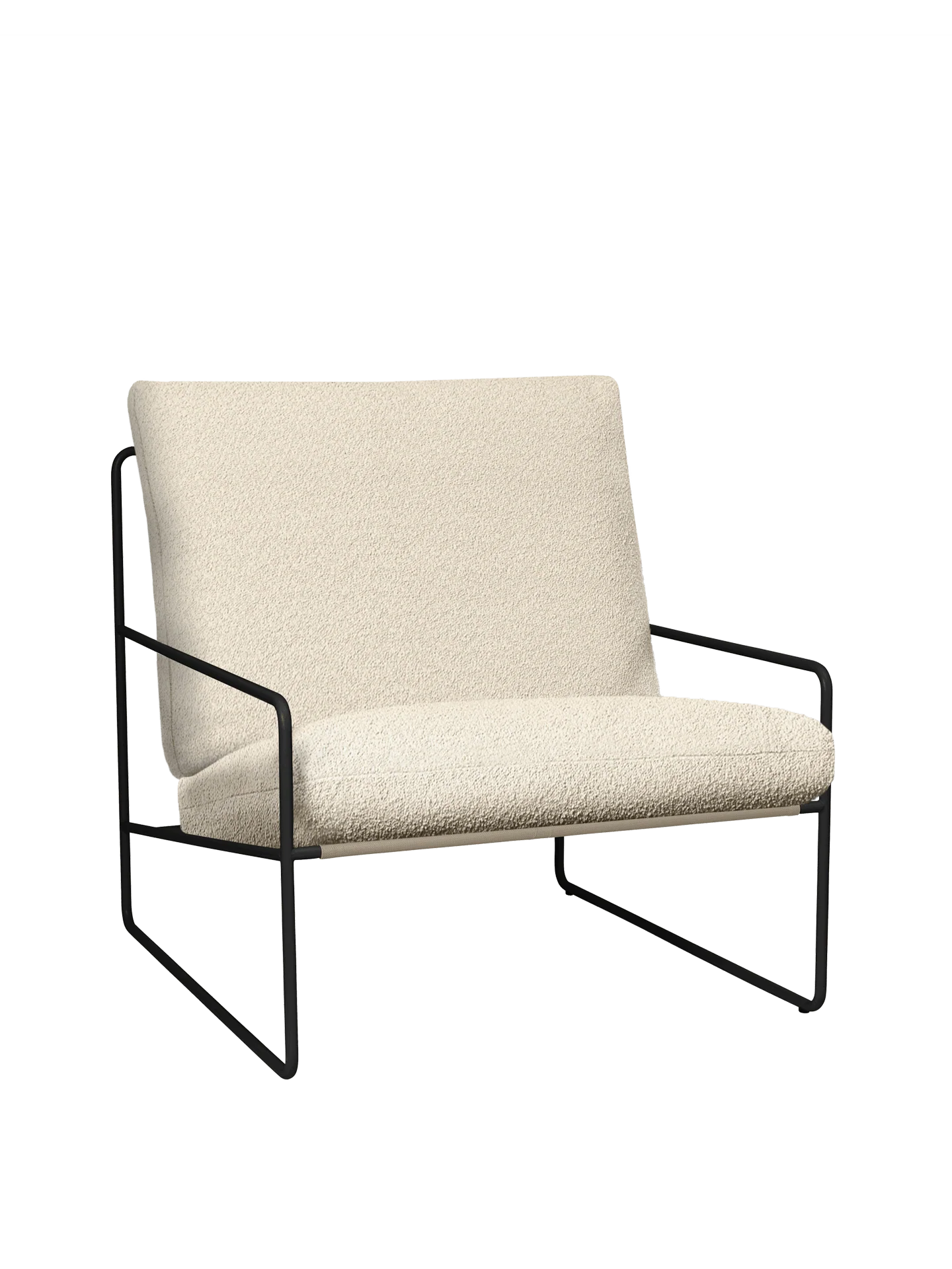 Desert 1-seater - Black - Pure Bouclé - Off-White