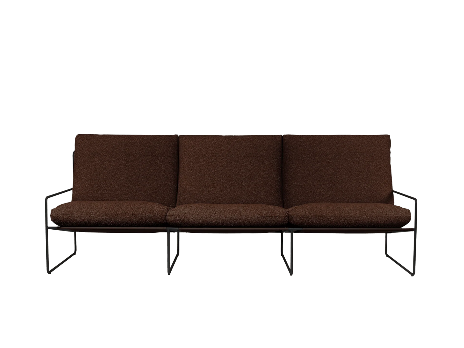 Desert 3-seater - Black - Pure Bouclé - Chestnut