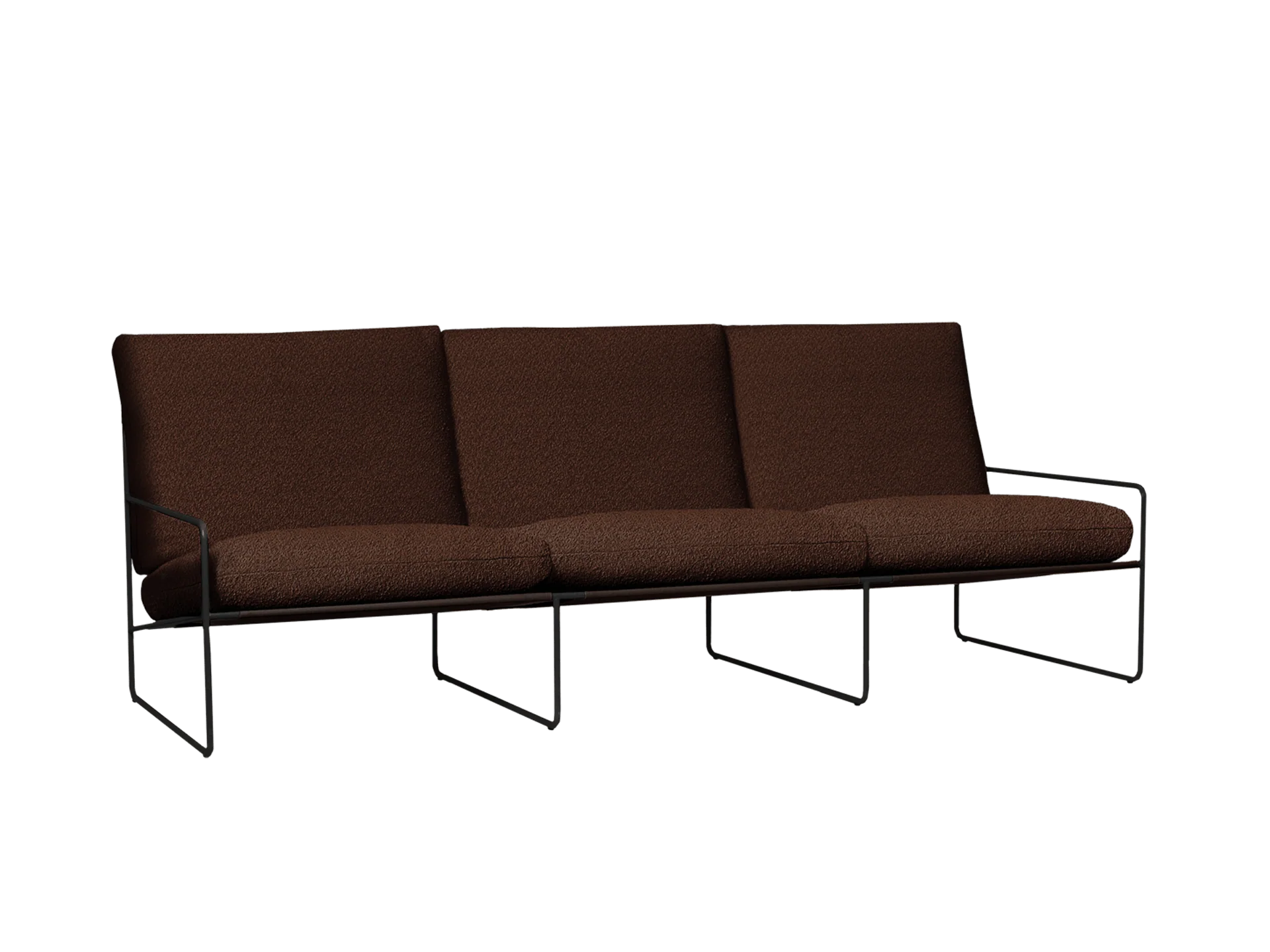 Desert 3-seater - Black - Pure Bouclé - Chestnut - Image 3