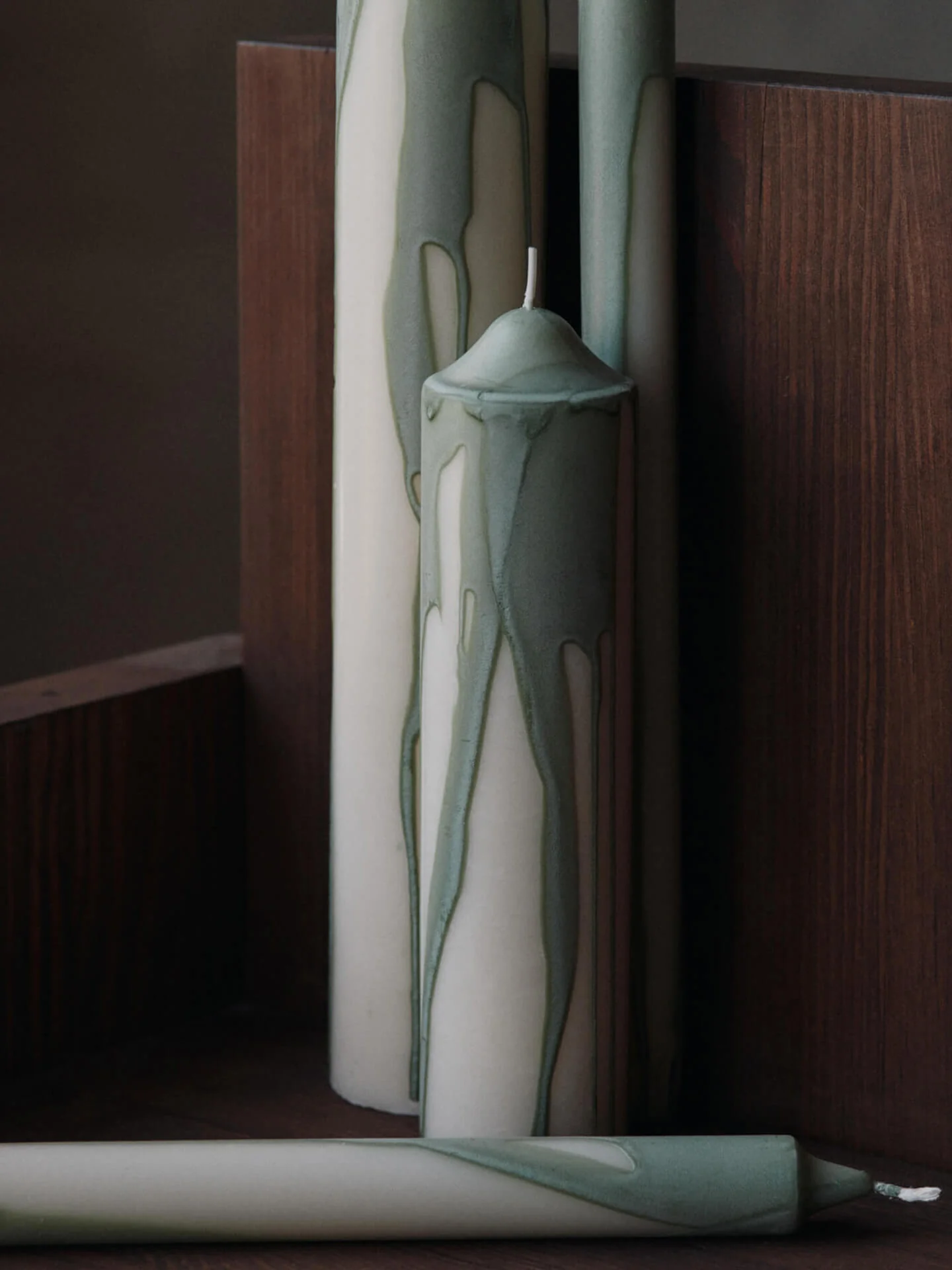 Dryp Candles - Set of 2 - Tea Green - Image 2