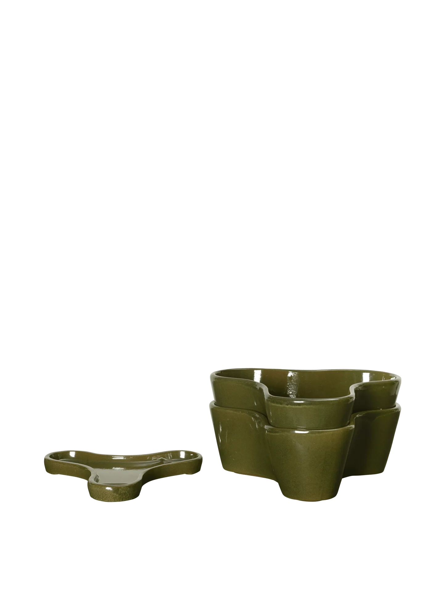Gemi Stackable Planters - Set of 2 - Moss Green - Image 3