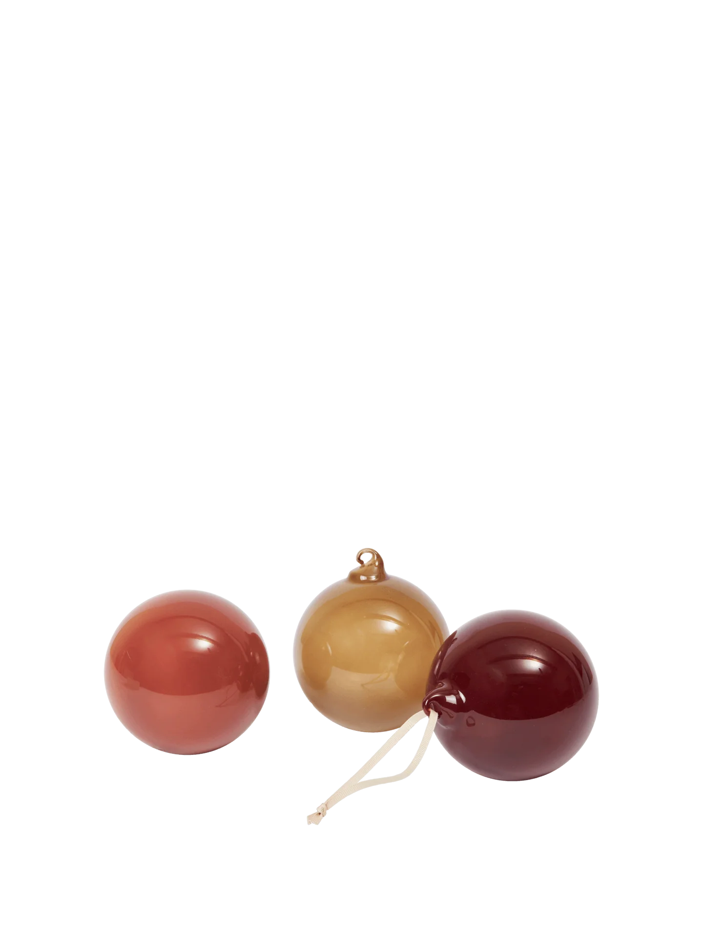 Glass Baubles - Large - Set of 3 - Roseate Opaque