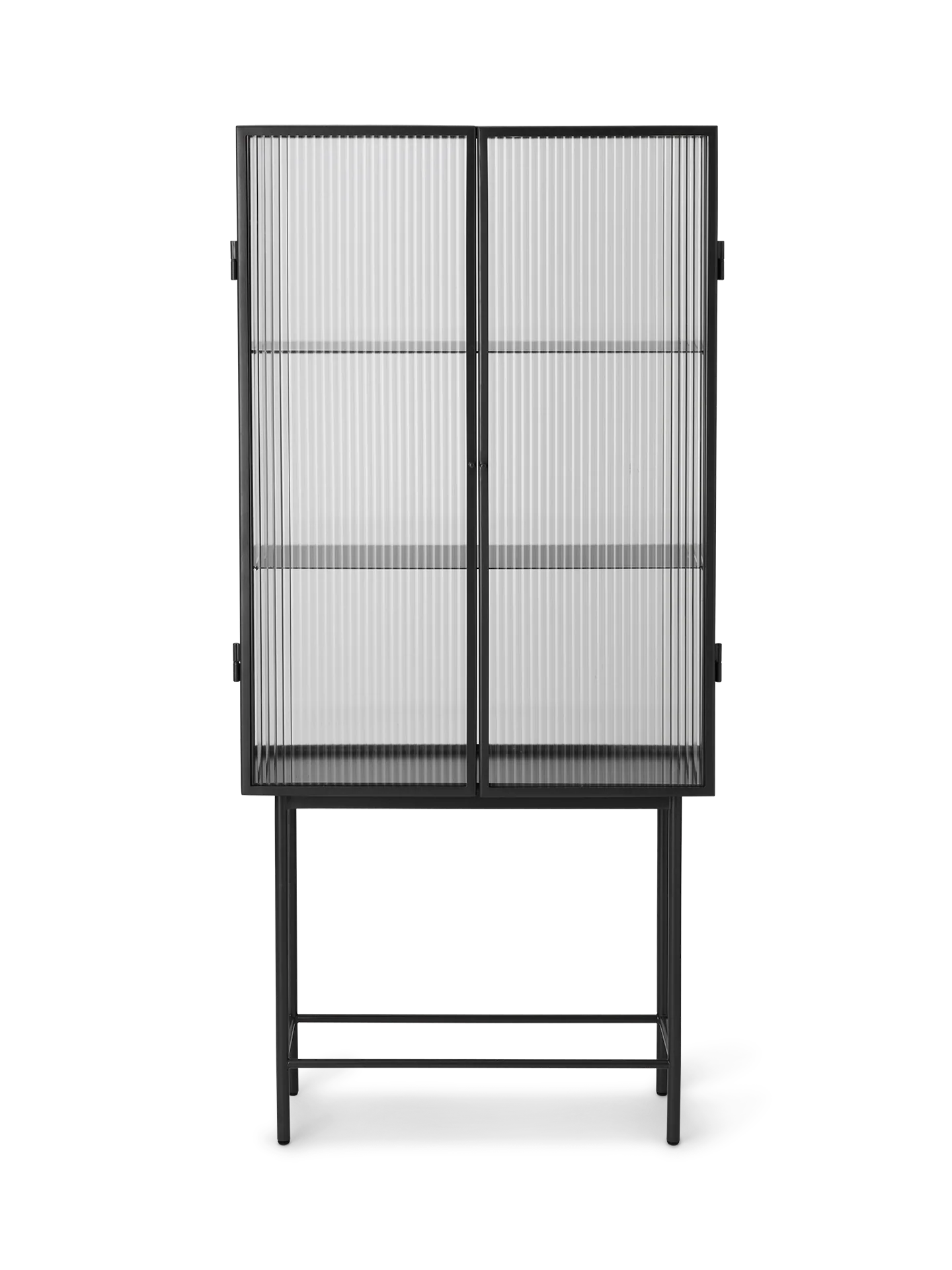 Haze Vitrine - Reeded Glass - Black