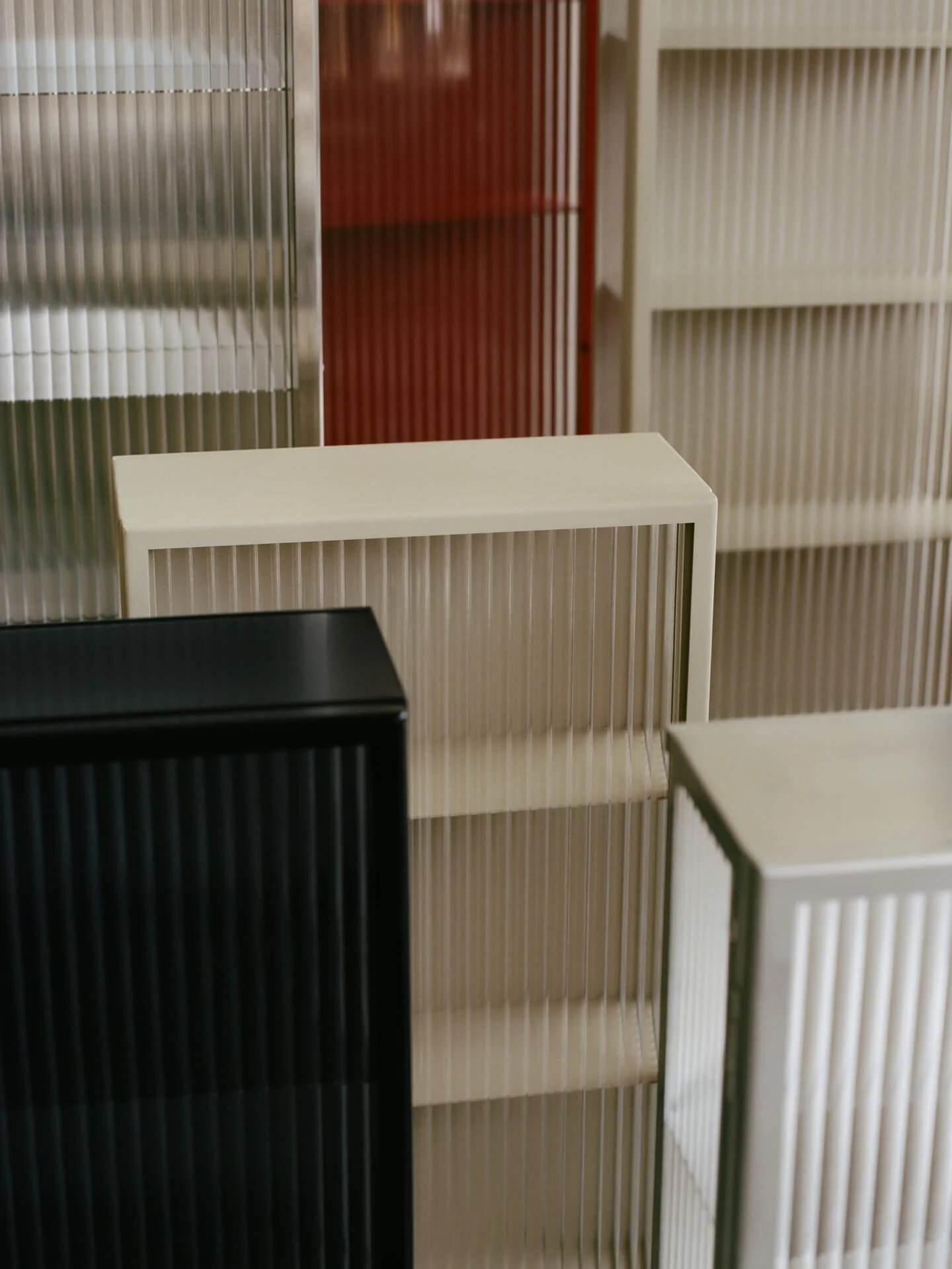 Haze Wall Cabinet - Reeded Glass - Black - Image 3