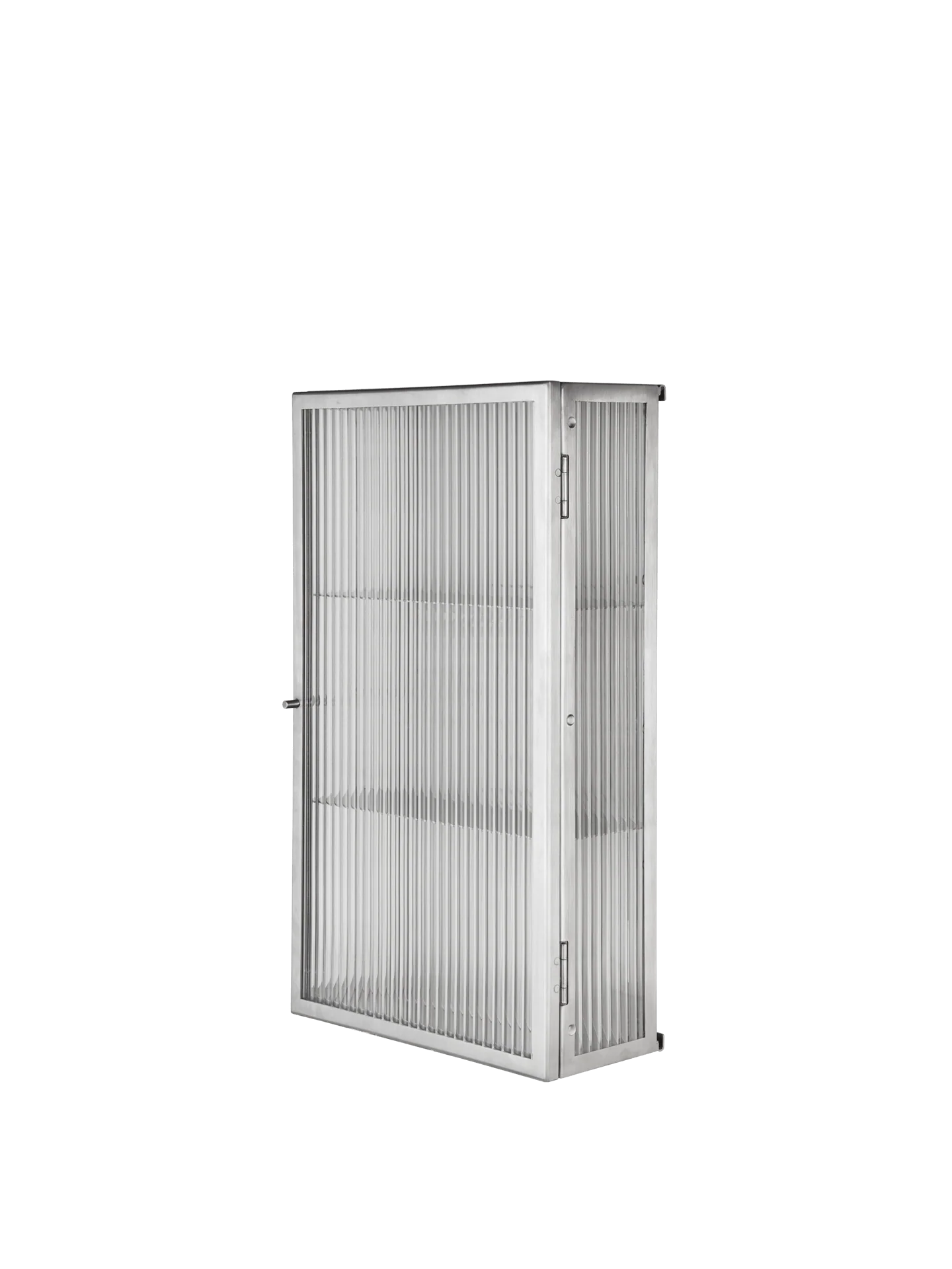 Haze Wall Cabinet - Reeded Glass - Brushed Stainless Steel - Image 7