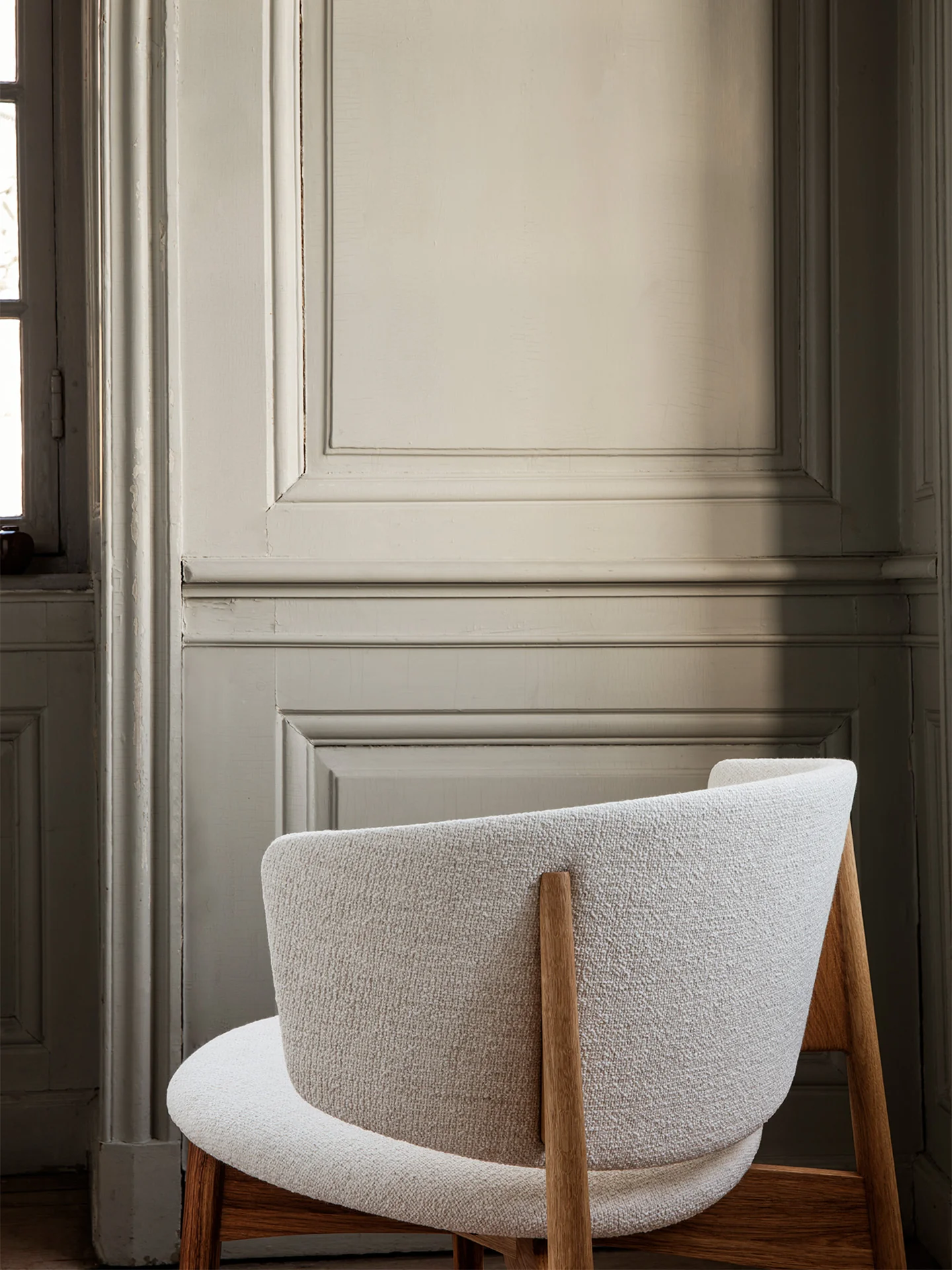 Herman Lounge Chair - Wood - Bouclé - Oak/Off-White - US - Image 3