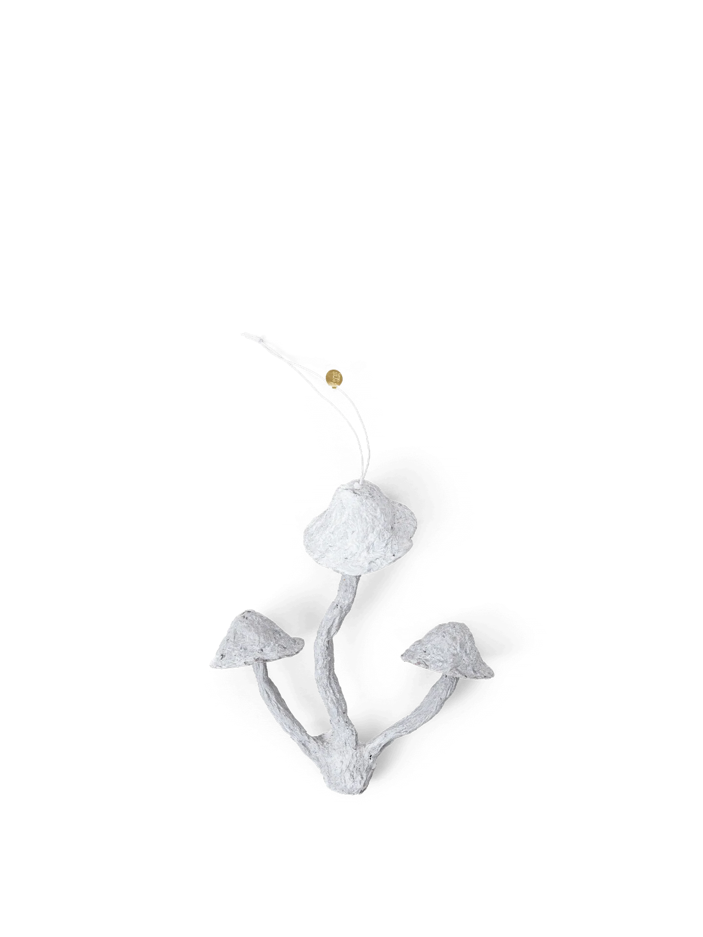 Mushroom Ornament - 3 Caps - Faded White