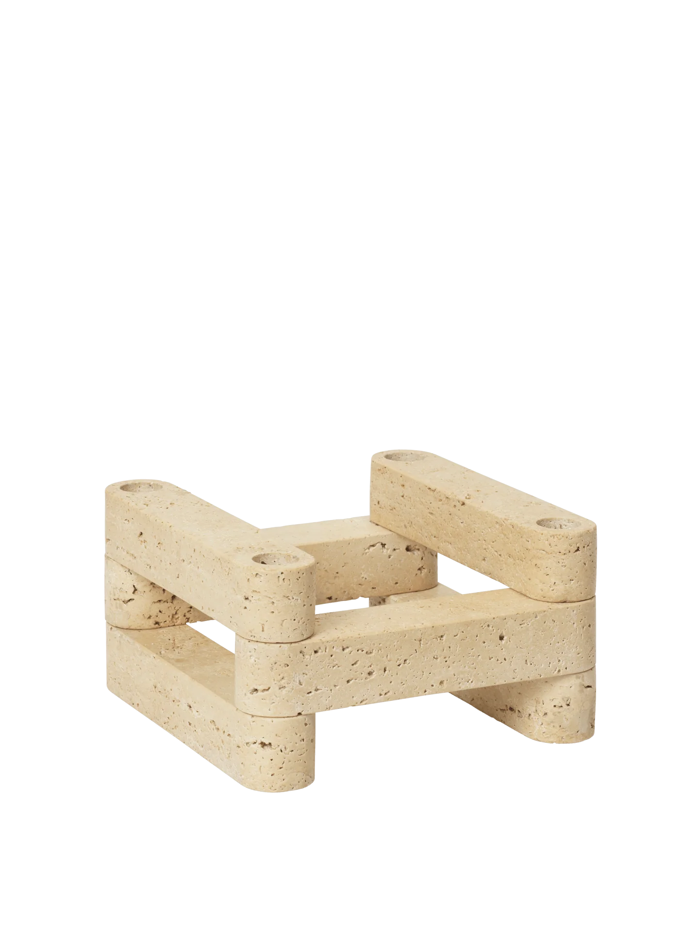 Newel Modular Candle Holder - Set of 6 - Travertine - Image 7
