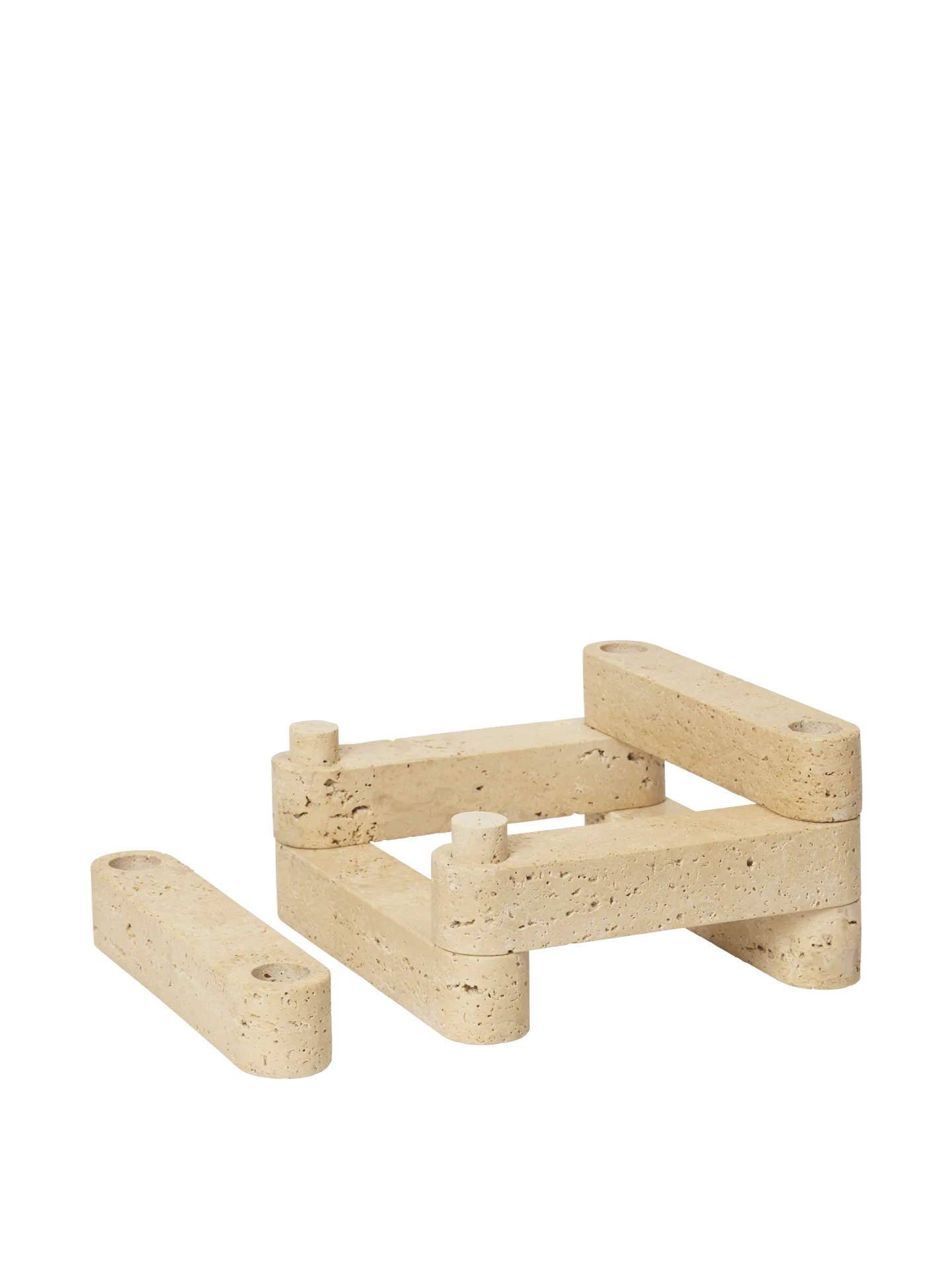 Newel Modular Candle Holder - Set of 6 - Travertine - Image 8