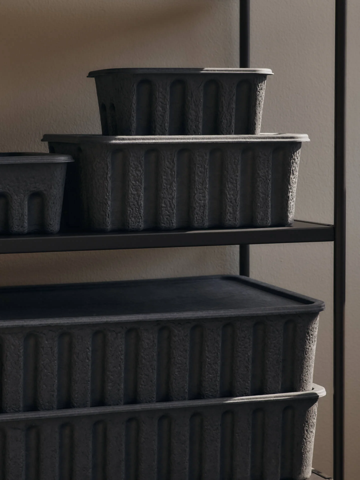 Paper Pulp Box - Set of 2 - Charcoal - Image 3