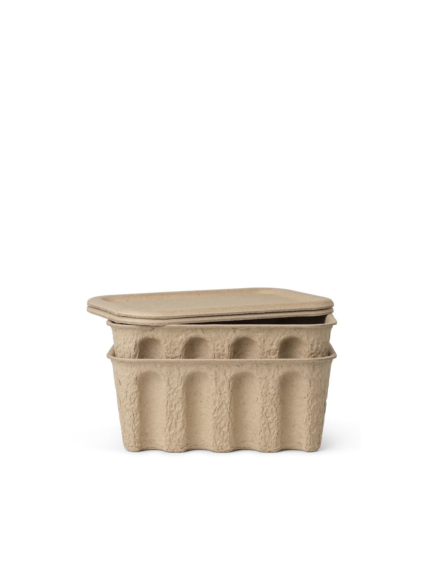 Paper Pulp Box - Set of 2 - Brown - Image 6