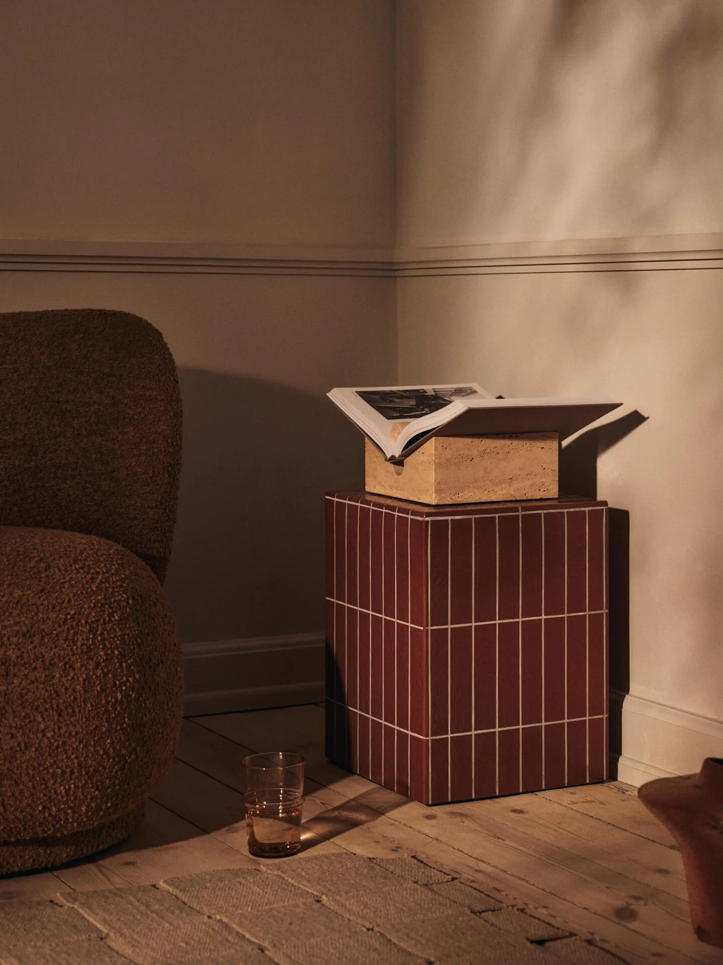 Pillar Side Table - Brown - Image 2