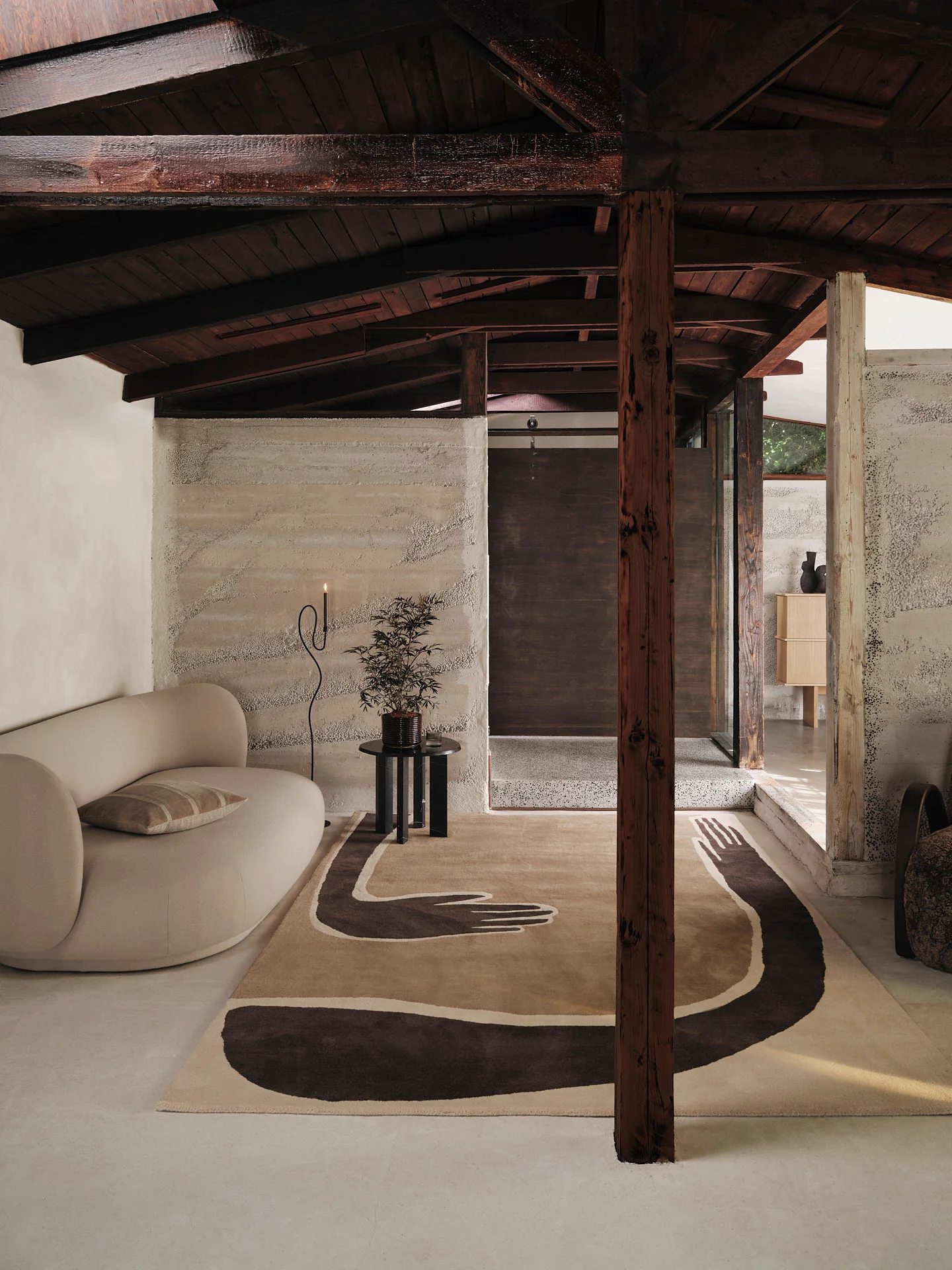 Pose Tufted Rug - Dark Coffee/Off-white - Image 2