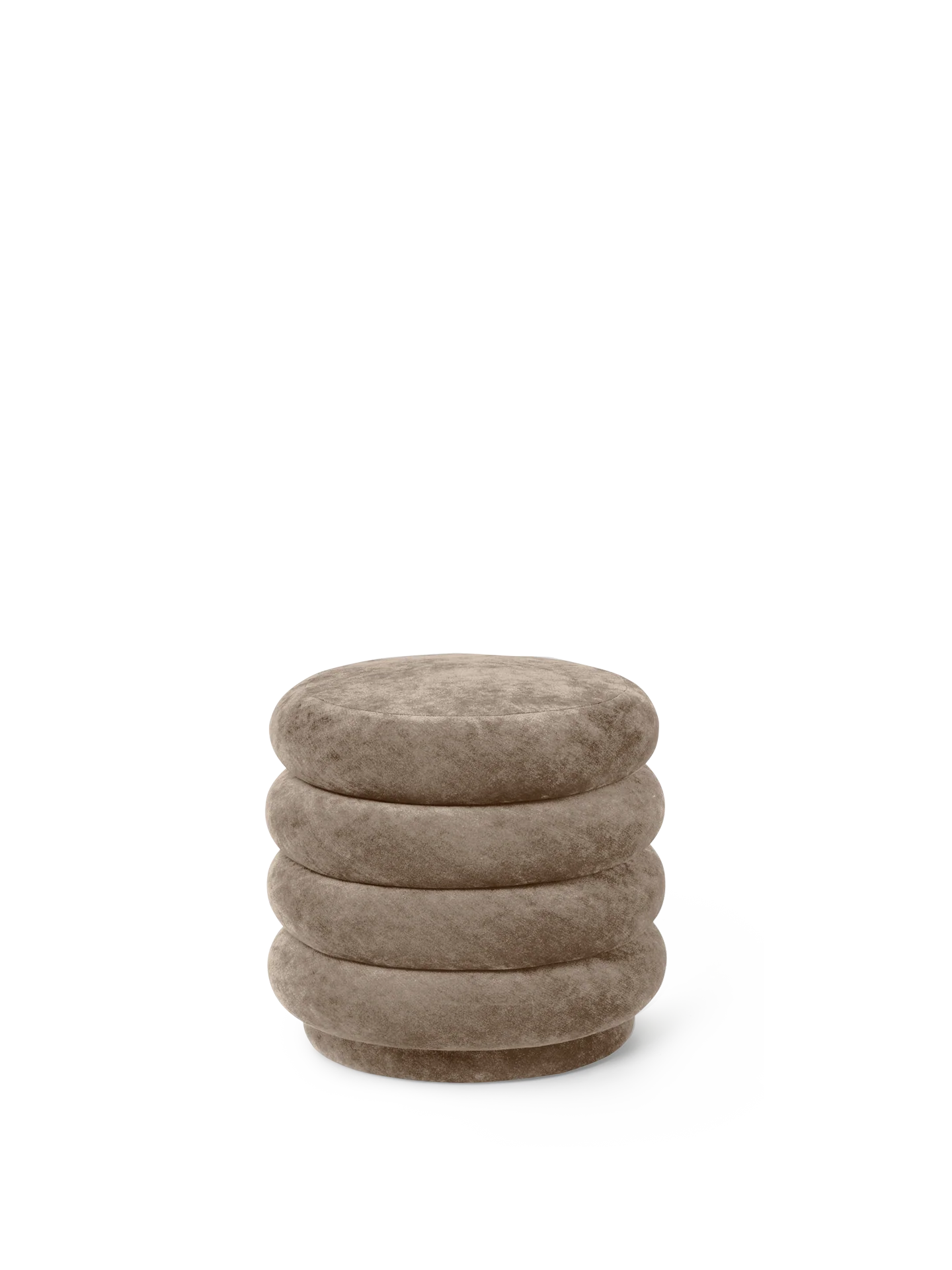 Pouf Round - Faded Velvet - Beige - US