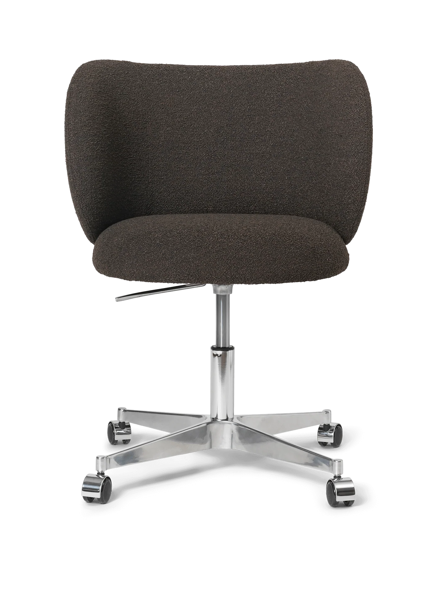 Rico Dining Chair - Castors - Soft Bouclé - Dark Brown - US