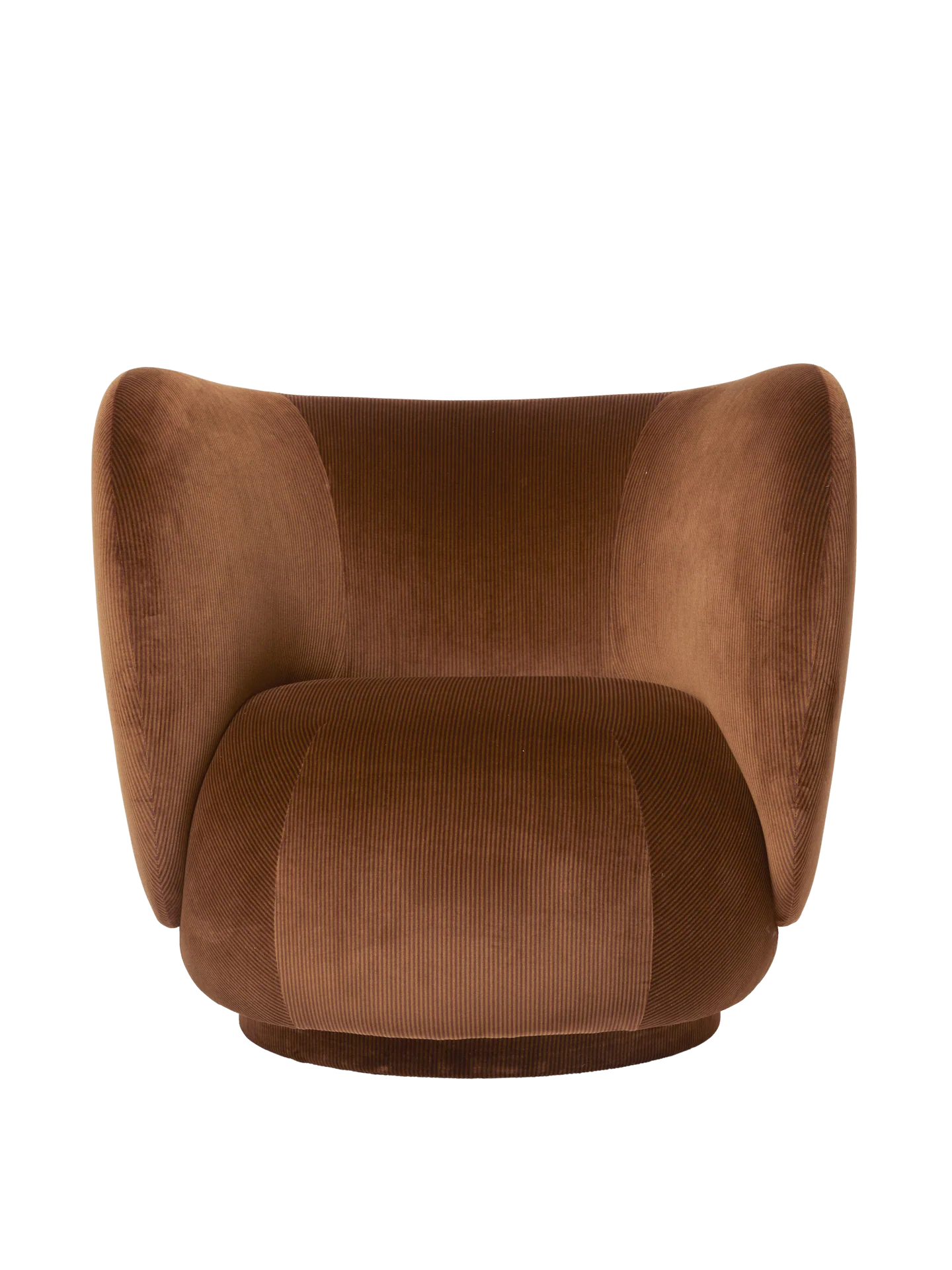 Rico Lounge Chair - Swivel - Devoré Velvet - Rust - US