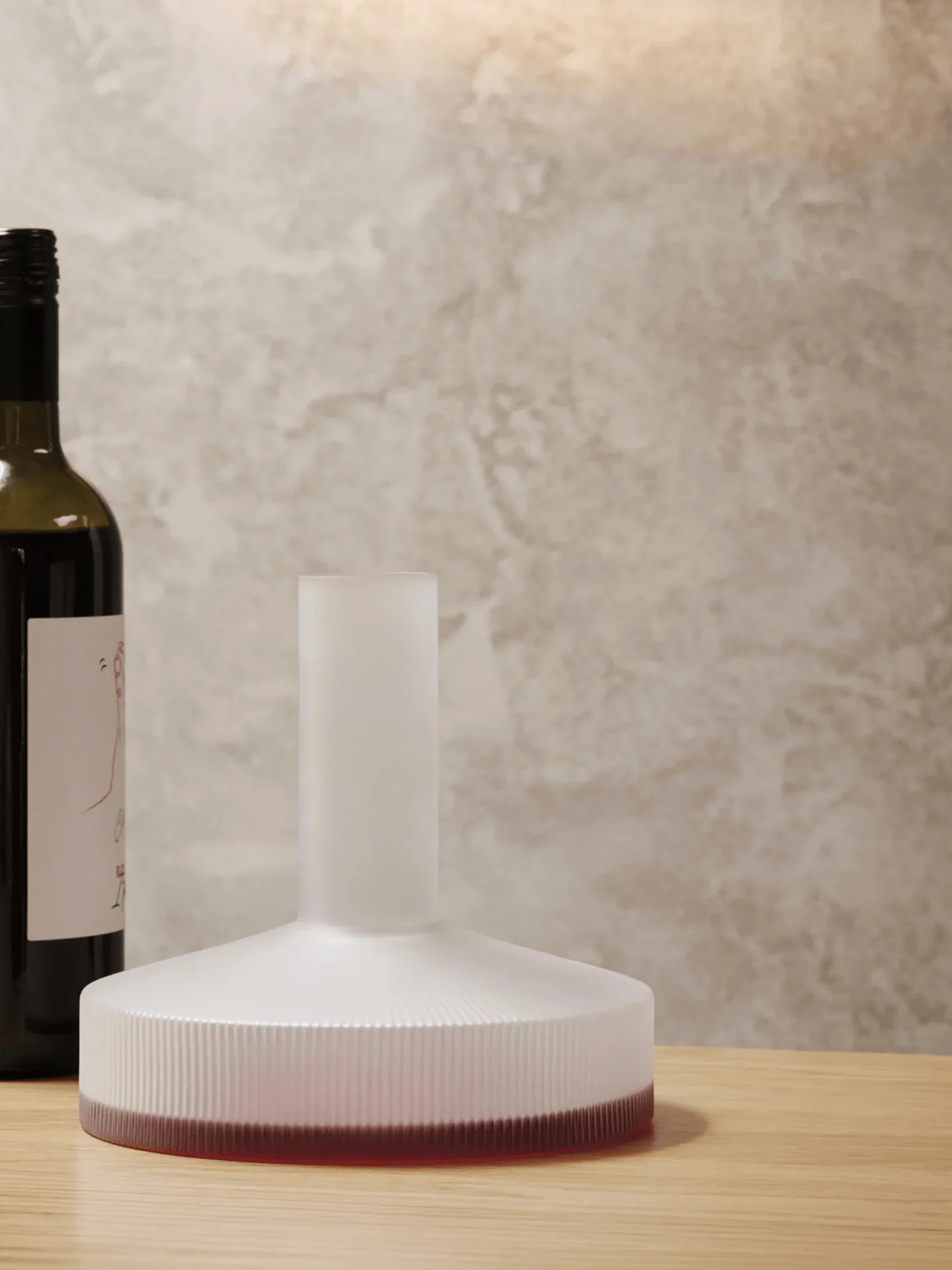 Ripple Wine Carafe & Wine Glasses - Set of 2 - Gift Set - Frosted - Image 2