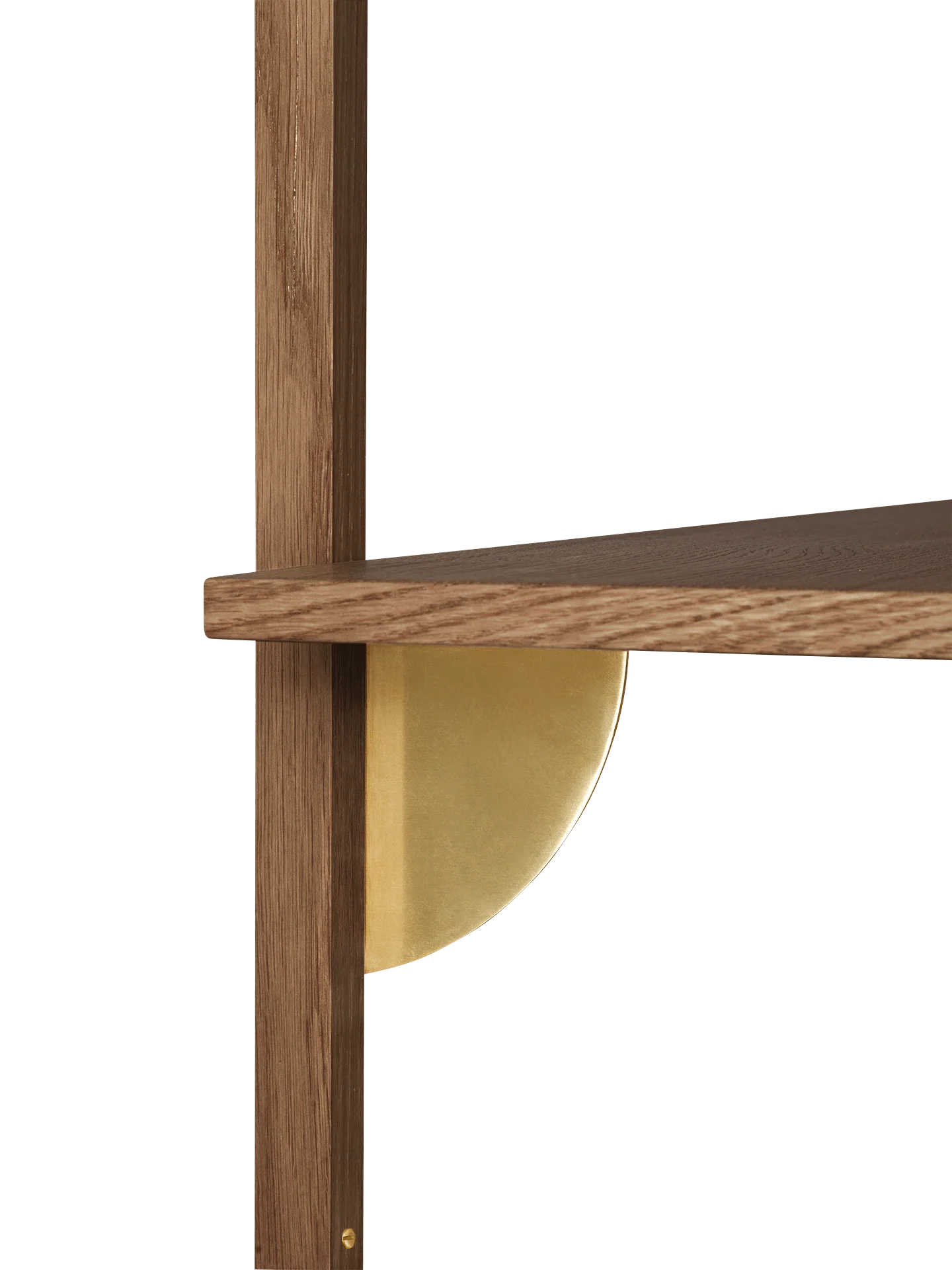 Sector Shelf - Single - Wide - Smoked Oak/Brass - Image 3