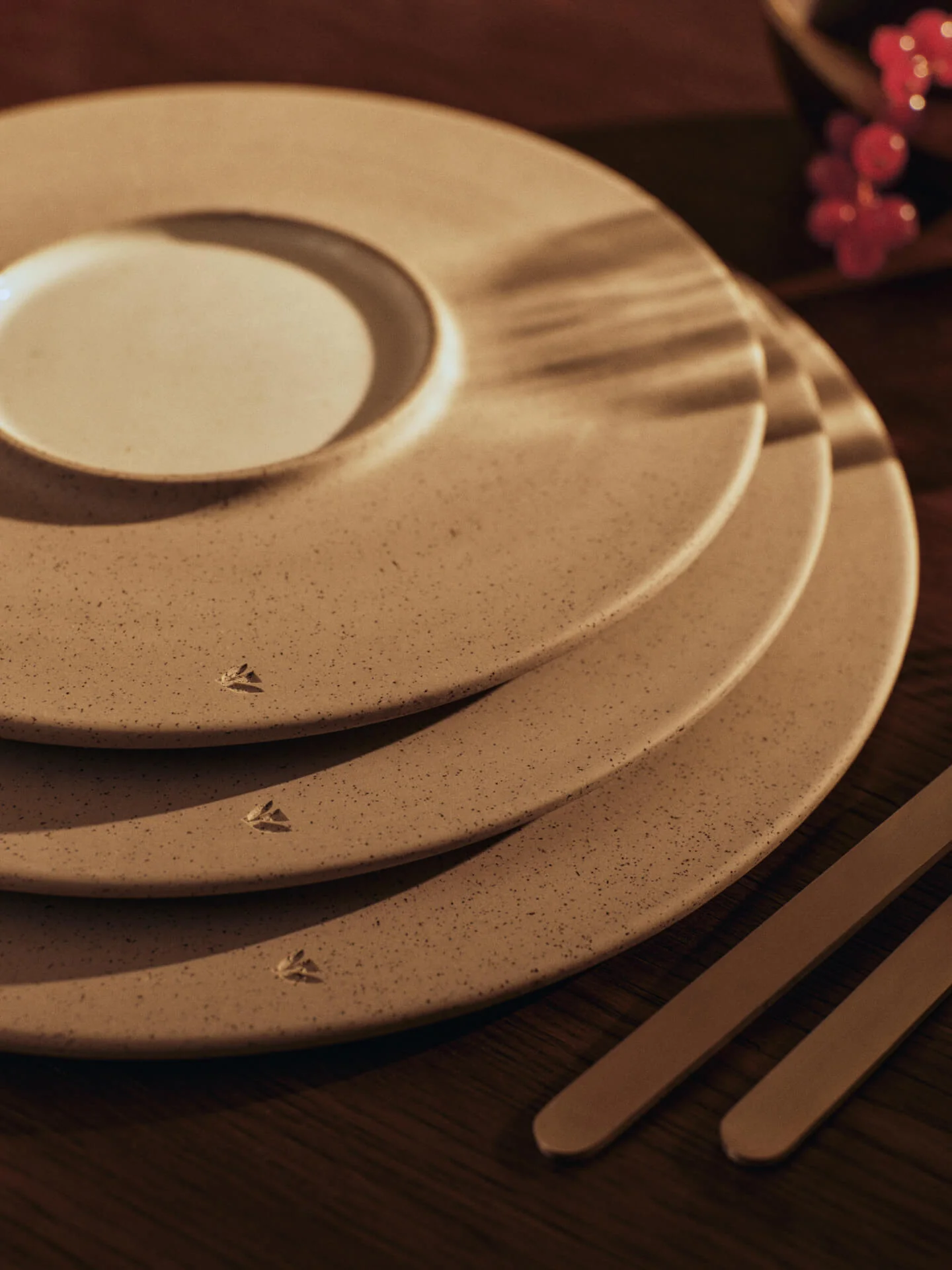 Sonae Dinner Plates - Ø28 - Set of 2 - Grey/White - Image 3