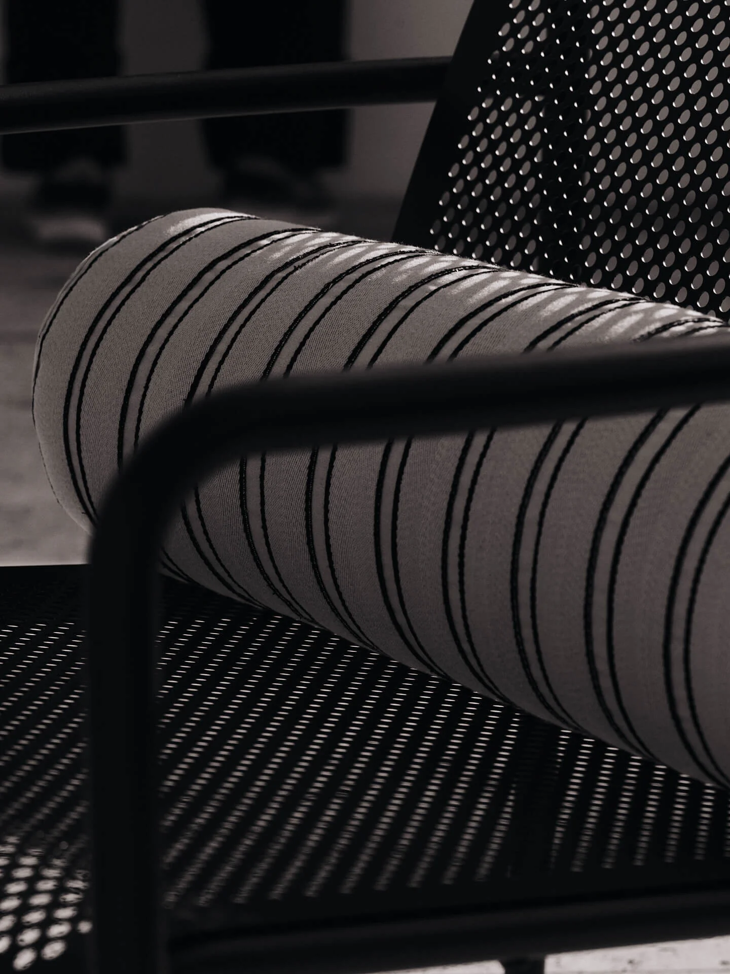 Twill Bolster Cushion - Off-White/Black - Image 5