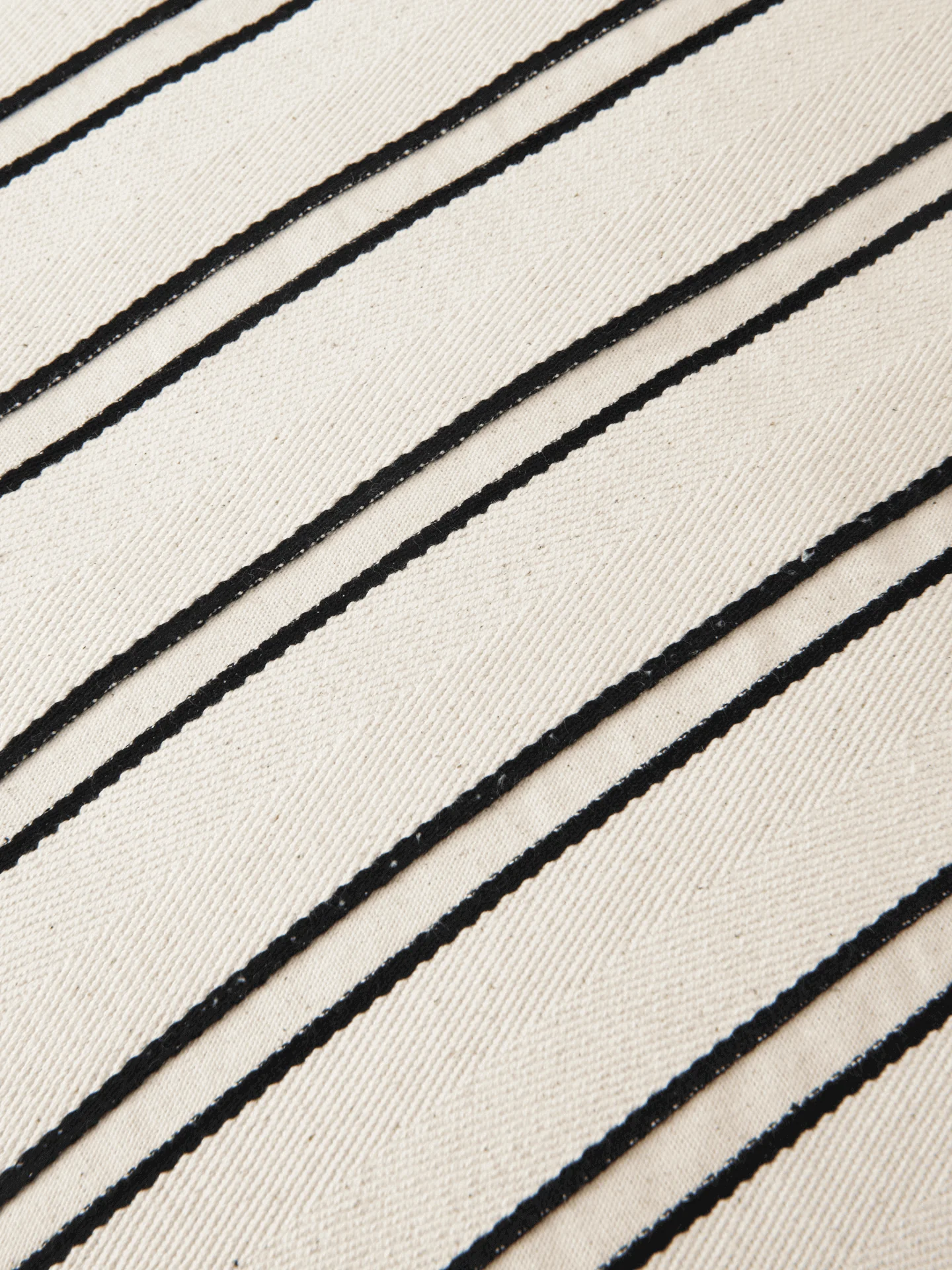 Twill Bolster Cushion - Off-White/Black - Image 6